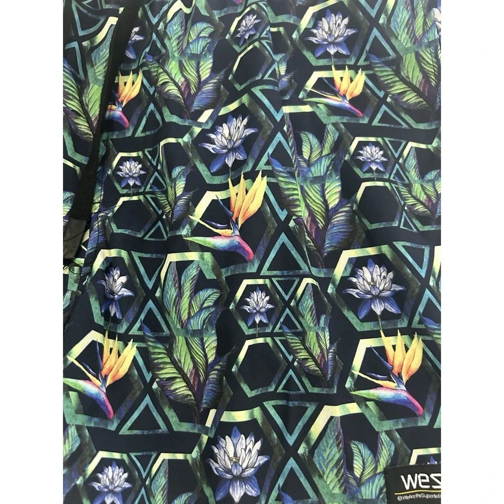 WESC Swim Shorts Trunks Unisex L/XL Bird Paradise Floral Tropical Beach Vacation
